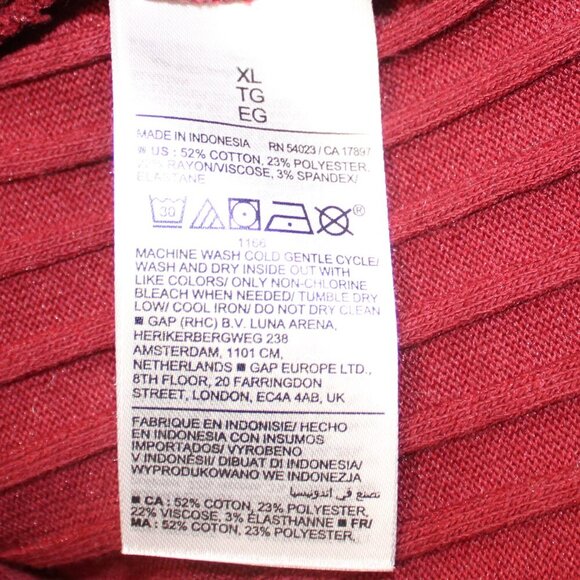 Old Navy Women’s XL Red Ribbed Long Sleeve Sweater Dress Cozy Knit - Picture 9 of 11